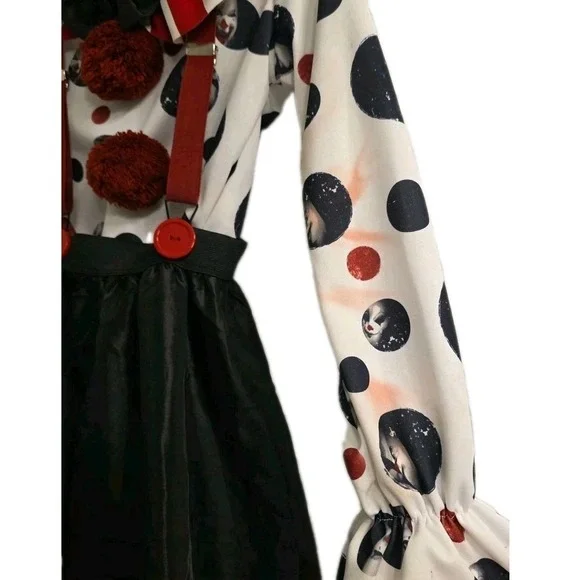 Spirit Halloween Killer Clown Costume Child Girl Large 10-12 Goth Horror Creepy - Picture 8 of 9